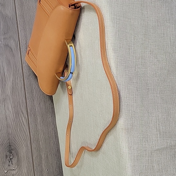 Mansur Gavriel Tan Leather Small Satchel Clutch Crossbody Shoulder Bag - Picture 5 of 12